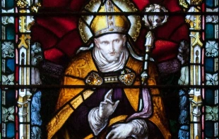 A detail from a stained-glass window depicting St. Alphonsus Liguori in Carlow Cathedral, Ireland. Andreas F. Borchert via Wikimedia (CC BY-SA 4.0).